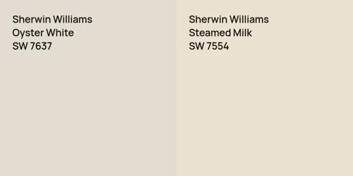 SW 7637 Oyster White vs SW 7554 Steamed Milk