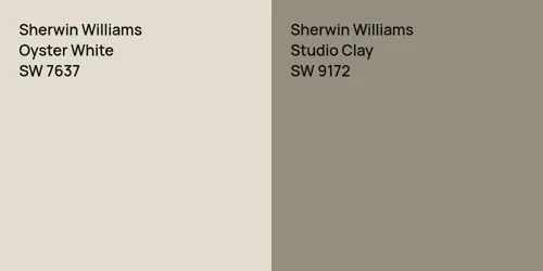 SW 7637 Oyster White vs SW 9172 Studio Clay