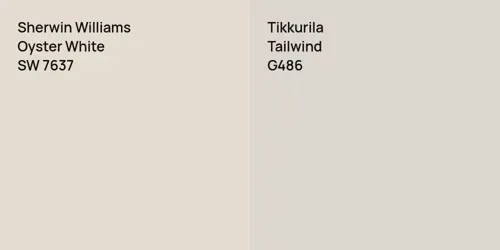 SW 7637 Oyster White vs G486 Tailwind