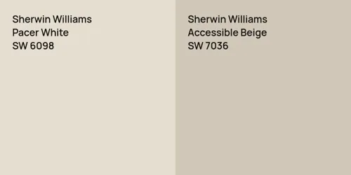 SW 6098 Pacer White vs SW 7036 Accessible Beige