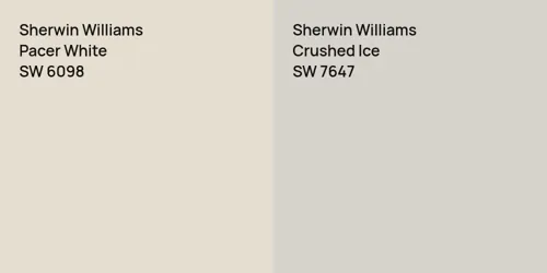 SW 6098 Pacer White vs SW 7647 Crushed Ice