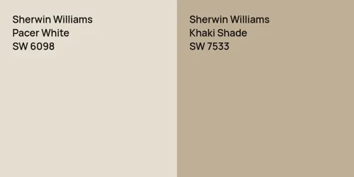 SW 6098 Pacer White vs SW 7533 Khaki Shade