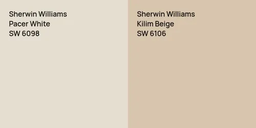 SW 6098 Pacer White vs SW 6106 Kilim Beige