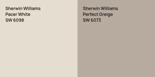 SW 6098 Pacer White vs SW 6073 Perfect Greige