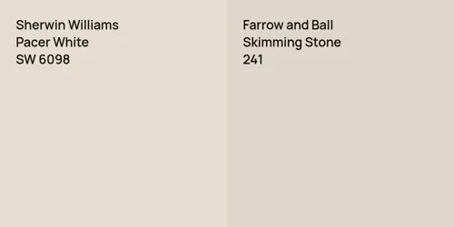 SW 6098 Pacer White vs 241 Skimming Stone