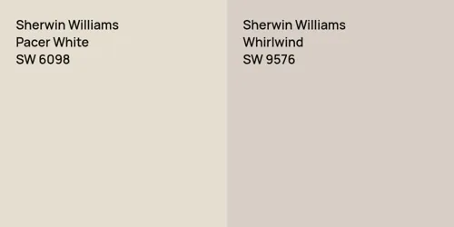 SW 6098 Pacer White vs SW 9576 Whirlwind