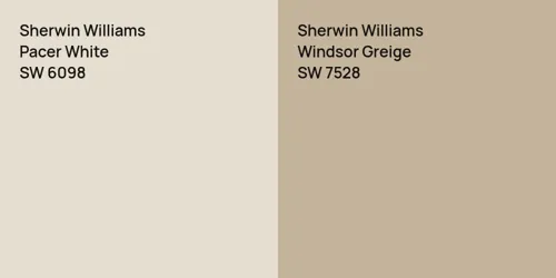 SW 6098 Pacer White vs SW 7528 Windsor Greige