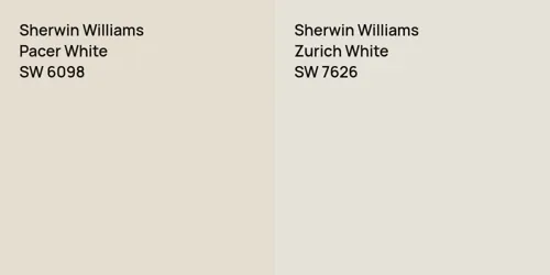 SW 6098 Pacer White vs SW 7626 Zurich White