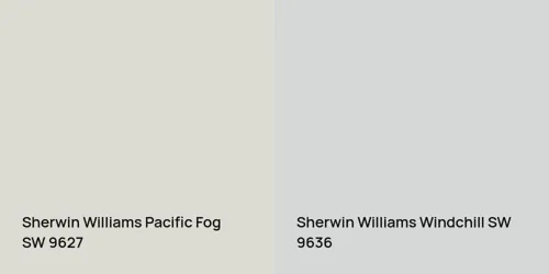 SW 9627 Pacific Fog vs SW 9636 Windchill