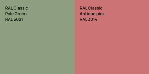 RAL 6021 Pale Green vs RAL 3014 Antique pink