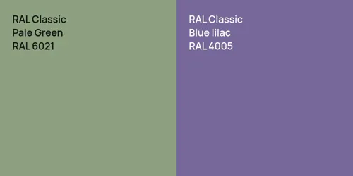 RAL 6021 Pale Green vs RAL 4005  Blue lilac