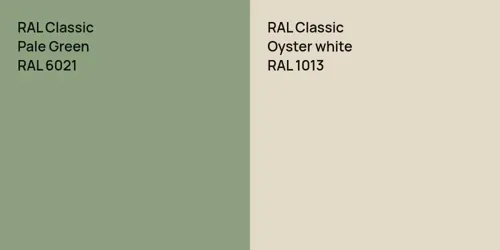 RAL 6021 Pale Green vs RAL 1013  Oyster white