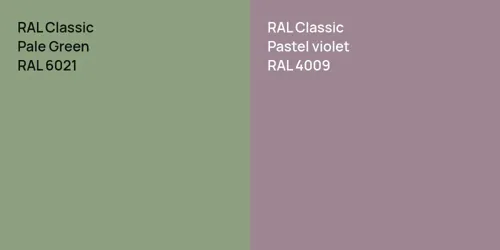 RAL 6021 Pale Green vs RAL 4009  Pastel violet