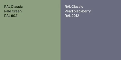 RAL 6021 Pale Green vs RAL 4012  Pearl blackberry