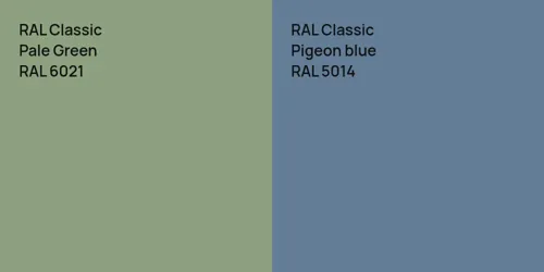 RAL 6021 Pale Green vs RAL 5014 Pigeon blue