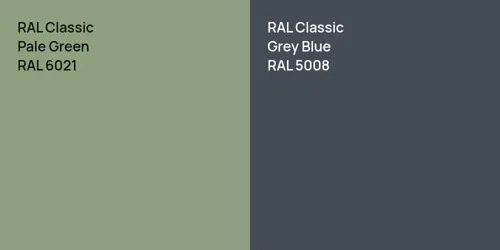 RAL 6021 Pale Green vs RAL 5008 Grey Blue