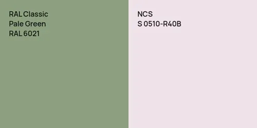 RAL 6021 Pale Green vs S 0510-R40B 