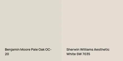 OC-20 Pale Oak vs SW 7035 Aesthetic White