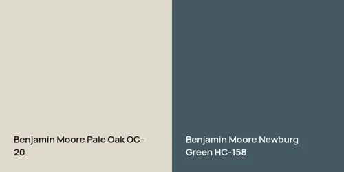 OC-20 Pale Oak vs HC-158 Newburg Green