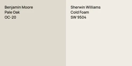 OC-20 Pale Oak vs SW 9504 Cold Foam