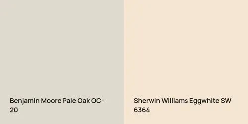 OC-20 Pale Oak vs SW 6364 Eggwhite