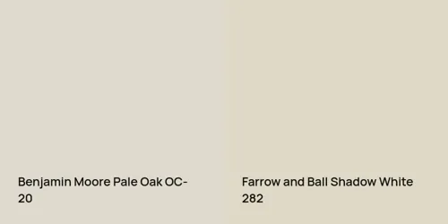 OC-20 Pale Oak vs 282 Shadow White