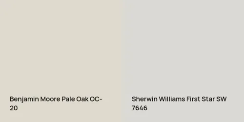 OC-20 Pale Oak vs SW 7646 First Star