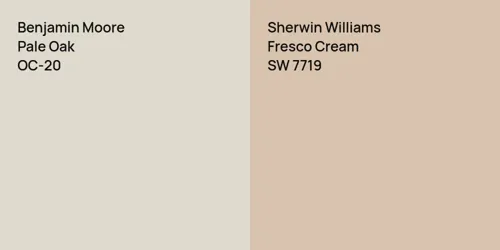 OC-20 Pale Oak vs SW 7719 Fresco Cream