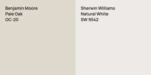 OC-20 Pale Oak vs SW 9542 Natural White