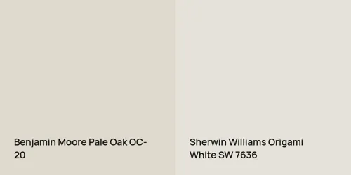 OC-20 Pale Oak vs SW 7636 Origami White