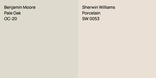 OC-20 Pale Oak vs SW 0053 Porcelain