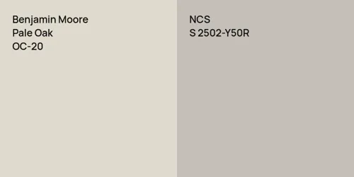 OC-20 Pale Oak vs S 2502-Y50R 