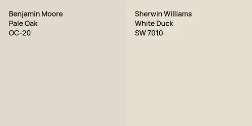 OC-20 Pale Oak vs SW 7010 White Duck