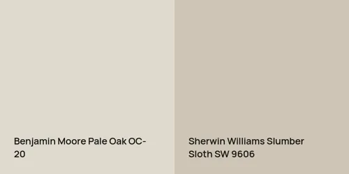 OC-20 Pale Oak vs SW 9606 Slumber Sloth