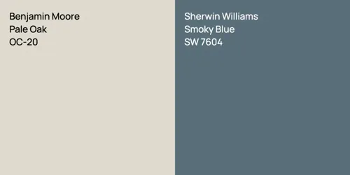 OC-20 Pale Oak vs SW 7604 Smoky Blue