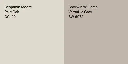 OC-20 Pale Oak vs SW 6072 Versatile Gray