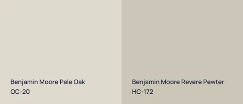 OC-20 Pale Oak vs HC-172 Revere Pewter