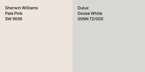 SW 9696 Pale Pink vs 00NN 72/000 Goose White