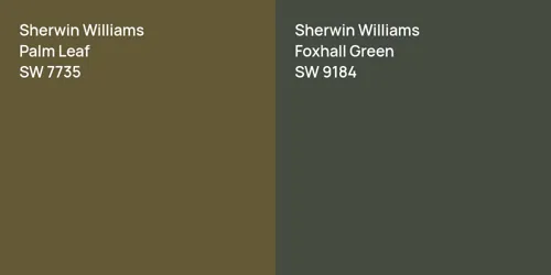 SW 7735 Palm Leaf vs SW 9184 Foxhall Green