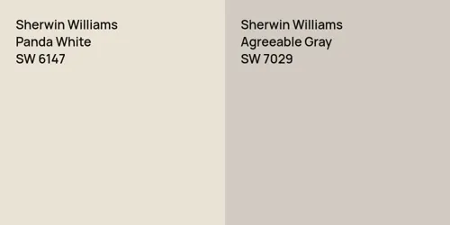 SW 6147 Panda White vs SW 7029 Agreeable Gray