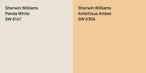 SW 6147 Panda White vs SW 6366 Ambitious Amber