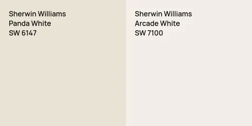 SW 6147 Panda White vs SW 7100 Arcade White