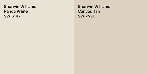 SW 6147 Panda White vs SW 7531 Canvas Tan