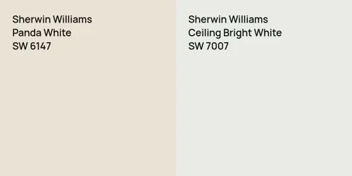 SW 6147 Panda White vs SW 7007 Ceiling Bright White