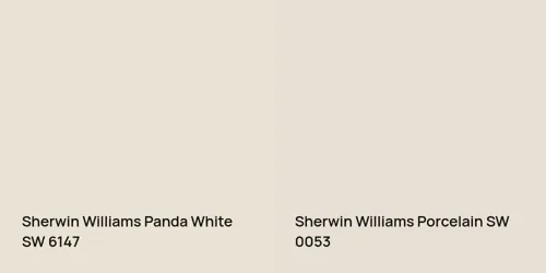 SW 6147 Panda White vs SW 0053 Porcelain