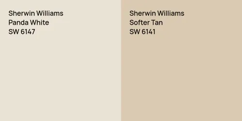 SW 6147 Panda White vs SW 6141 Softer Tan