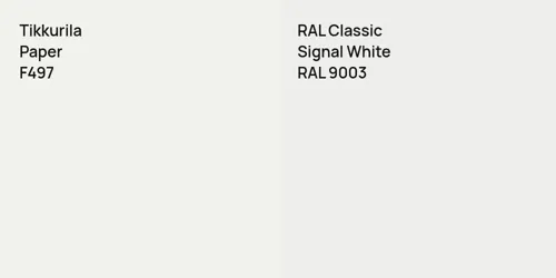 F497 Paper vs RAL 9003 Signal White