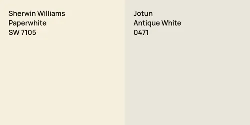 SW 7105 Paperwhite vs 0471 Antique White