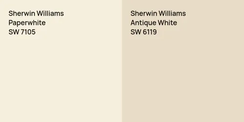 SW 7105 Paperwhite vs SW 6119 Antique White