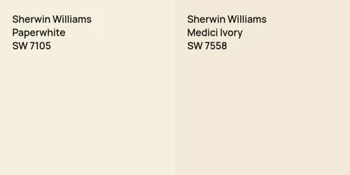 SW 7105 Paperwhite vs SW 7558 Medici Ivory